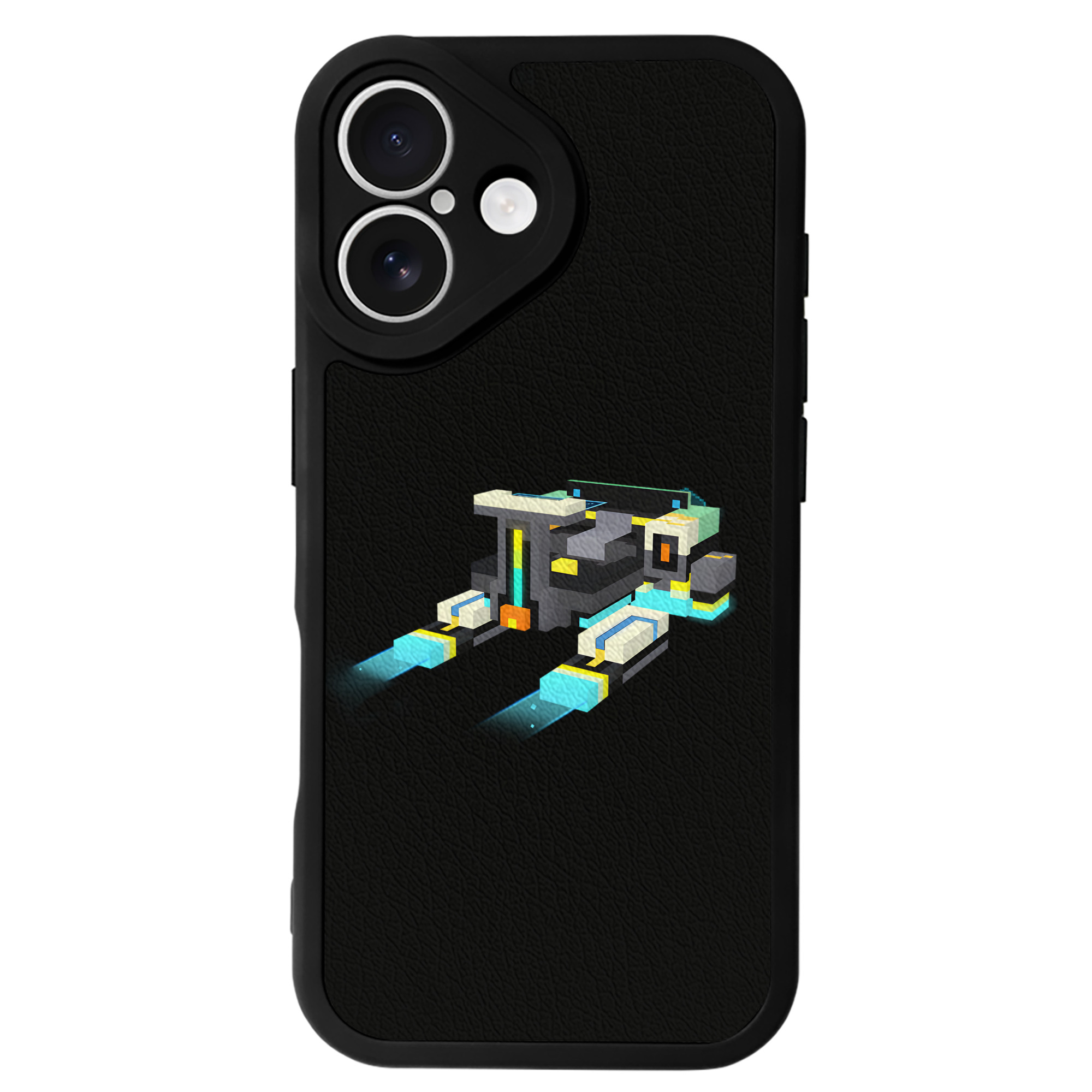 （画像用） マインクラフト ブロックの世界 Minecraft MC Block world 【iPhone 16シリーズ対応】シリコンスマホケース（レザー調） 材質：シリコン